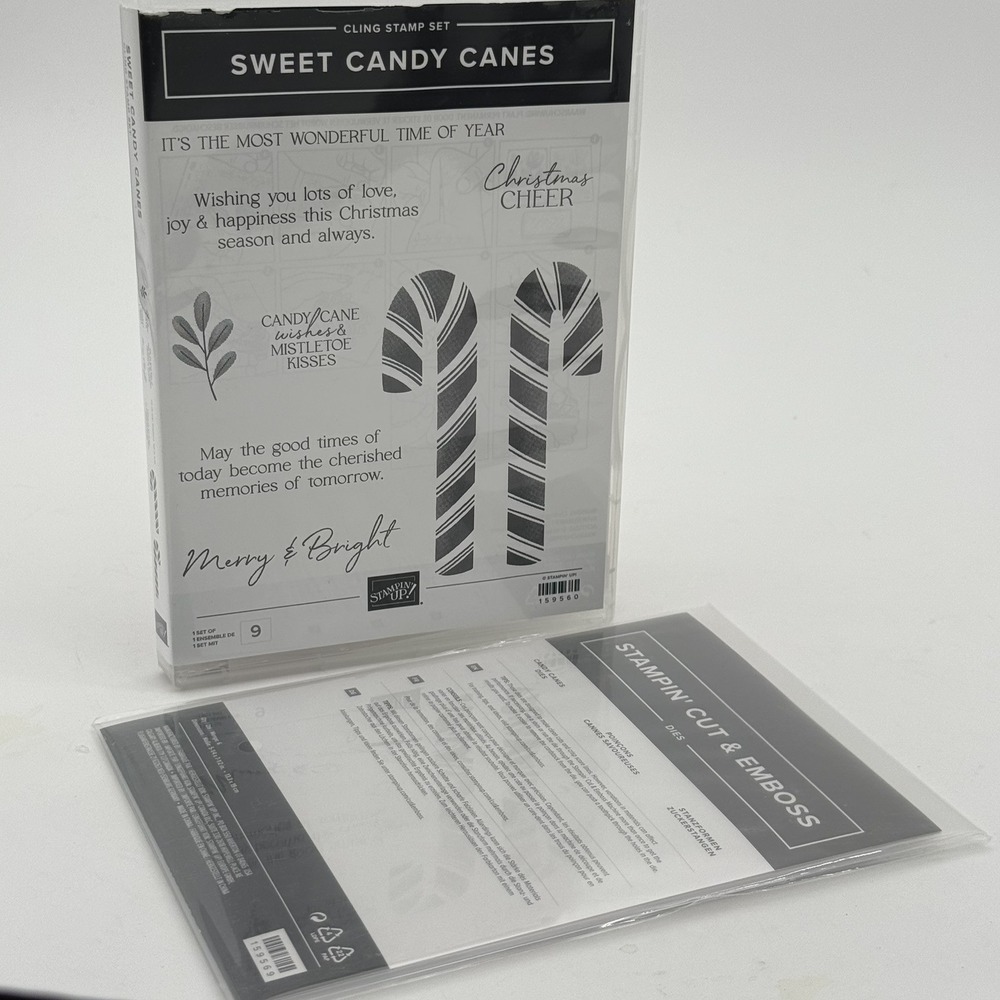 Stampin Up SWEET CANDY CANES Stamp Set CANDY CANES Dies Christmas Cheer Retired
